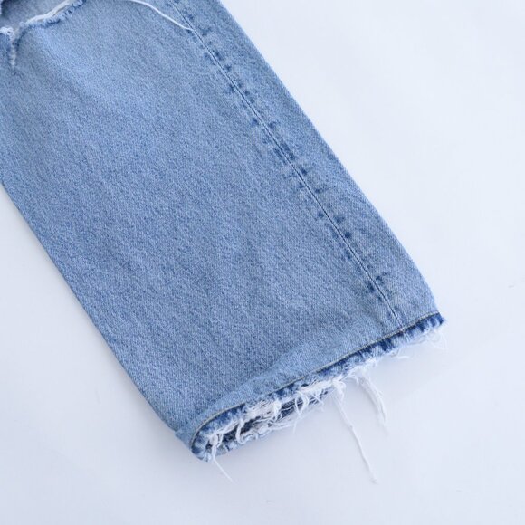 Agolde Los Angeles Loose Distressed 100% Cotton Light Wash Blue Denim 90s Jeans - Picture 5 of 14